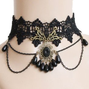 Victorian Sort Blonde Halssmykke