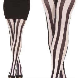 Hvide Sort Stribet Strmpebukser