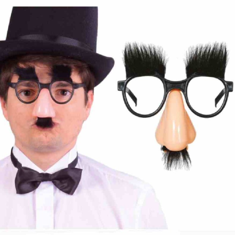 Groteske briller med nse og jenbryn