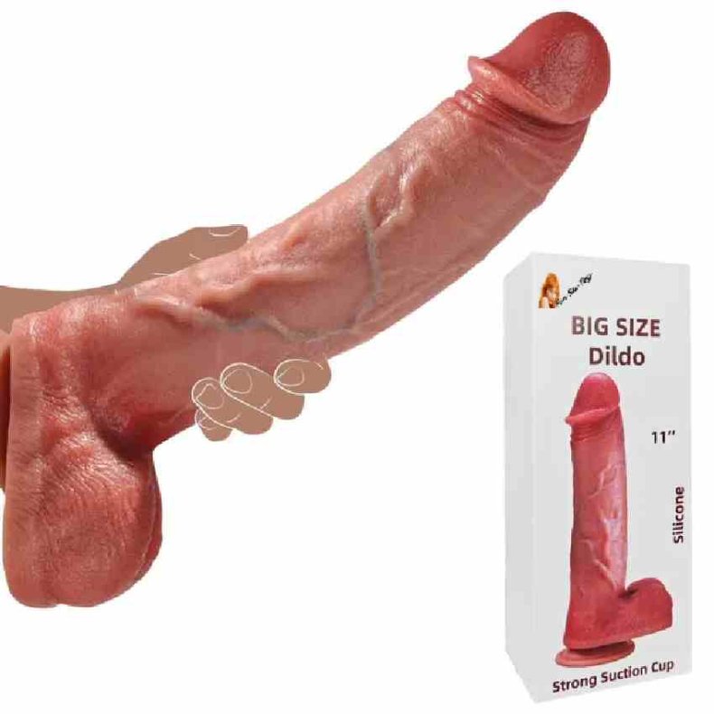 Realistiske Silikonedildo med Kugler