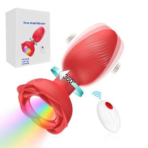 360 Roterende Vibrerende Anal Plug med Fjernbetjening