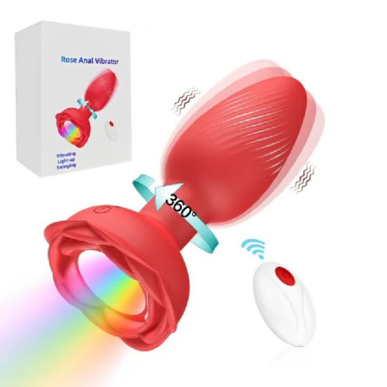 360 Roterende Vibrerende Anal Plug med Fjernbetjening