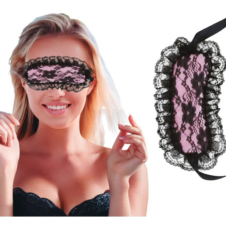 Lyserd Maske Med sort Blonde