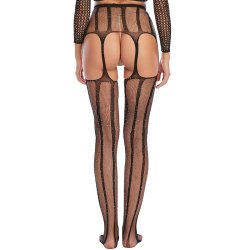 Skinnende Rhinestone Ouvert Strmpebukser