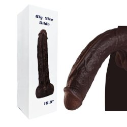 Dybbrun Dildo med Strk Sugekop