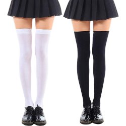 Over kn strmper sorte eller hvide