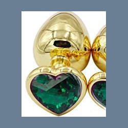 Guld Anal Plug med Hjerte Sten