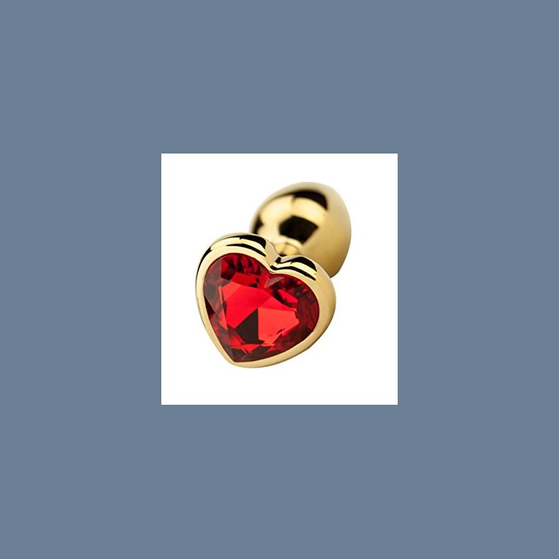 Guld Anal Plug med Hjerte Sten
