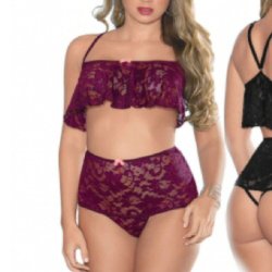 High Waist Lace Cami Set