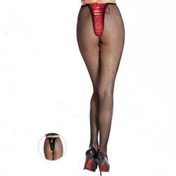 Strmpebukser med rdt satin bnd