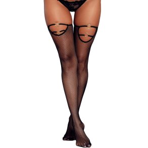 Selvsiddende strmper sorte med ringe