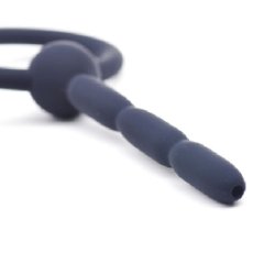 Sort Silikone Penis Plug Med Ring