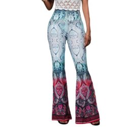 Paisley Print Flare Palazzo Pants