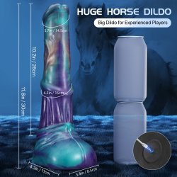 Vibrerende fantasy-hestedildo med st�debev�gelse