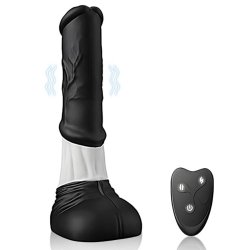 Vibrerende fantasy-hestedildo med st�debev�gelse