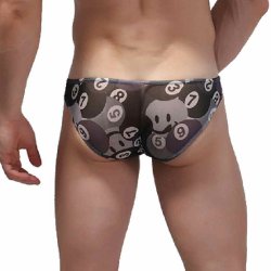 Fashion Men Cartoon Printed Mesh Panty Underwear