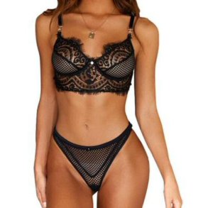 Black Demi Bra Full on Glam  Bralette Set