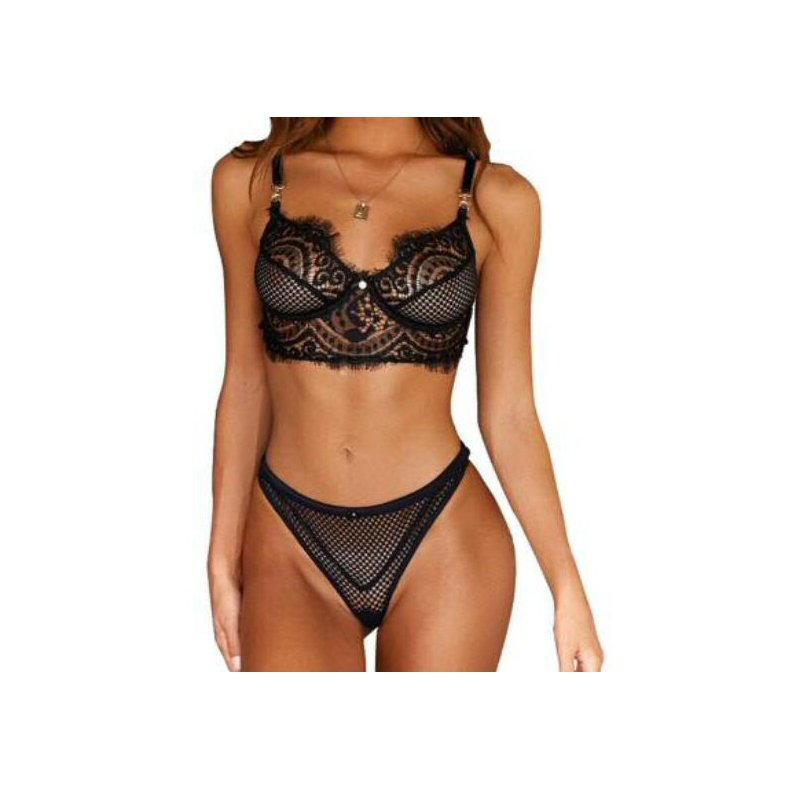 Black Demi Bra Full on Glam Sexy Bralette Set