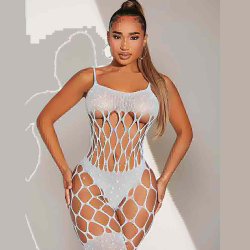 Fiskenet Bodystocking med Sten