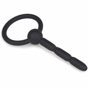 Sort Silikone Penis Plug Med Ring