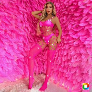 Fiskenet Bodystocking med Sten