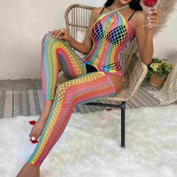 Fiskenet Regnbue Bodystocking