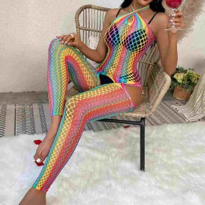 Fiskenet Regnbue Bodystocking
