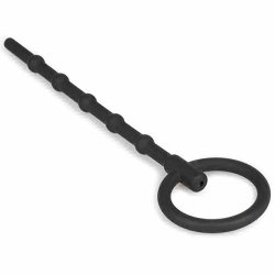 Sort Cum-Thru Penis Plug med Ring