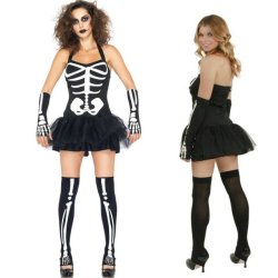 Halloween Skelet Kostume Pige