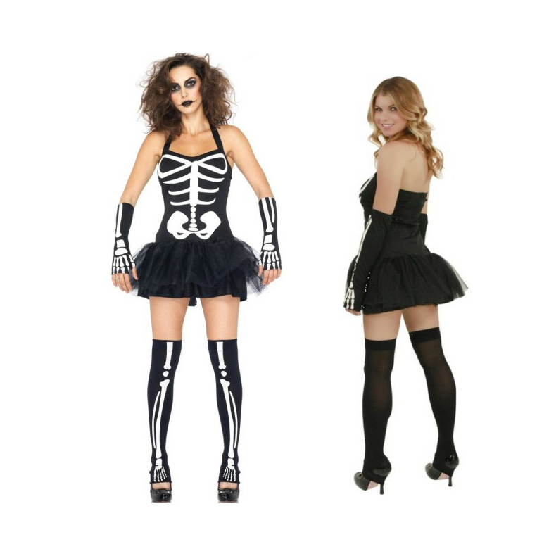 Halloween Skelet Kostume Pige
