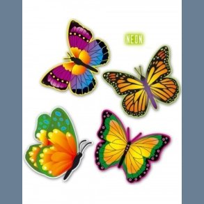 Farverige Sommerfugle Dekoration