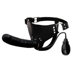 Penis med Vibrator og Pumpe Strap-on