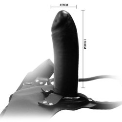 Penis med Vibrator og Pumpe Strap-on