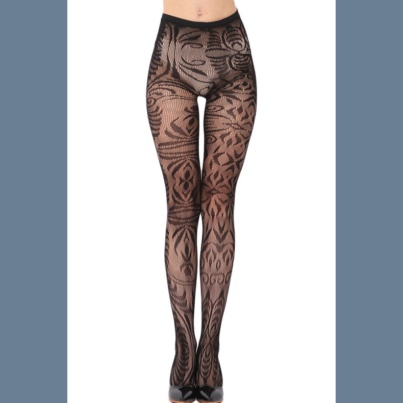 Sort Arabesque Jacquard Smlse Strmpebukser