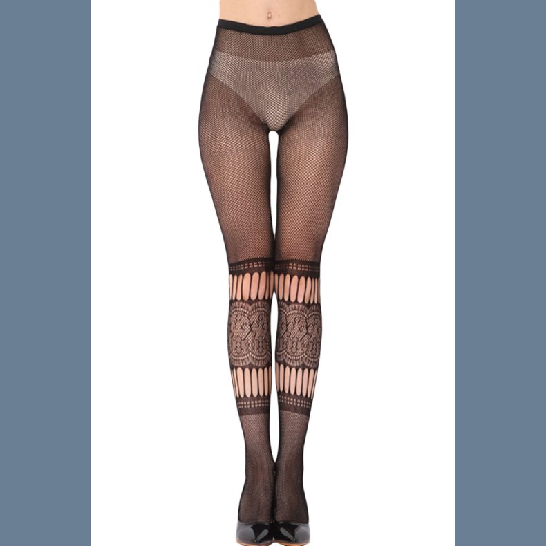 Sorte Jacquard Strmpebukser