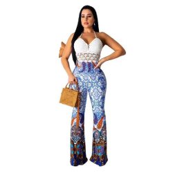 Paisley Print Flare Palazzo Pants