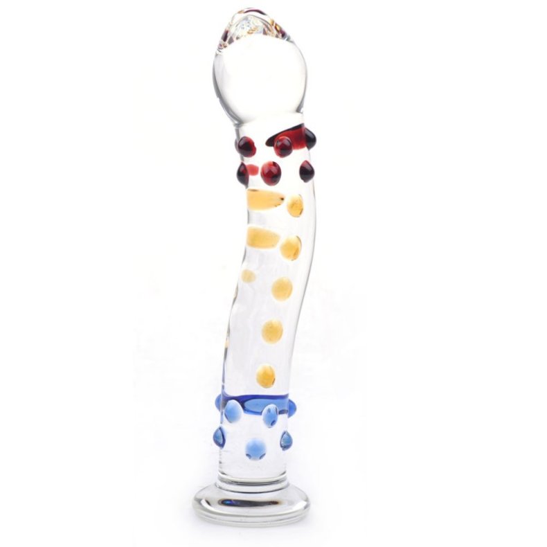 Farverige Nubret Sensuel Glas Dildo