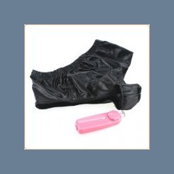 Dildo Latex Trusser Sort med Vibrator
