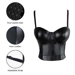 Sexy Faux Leather Bustier