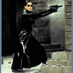 Sort PVC Matrix Look Lang jakke