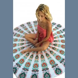 Yoga Strand Tpper Peacock Print Boho