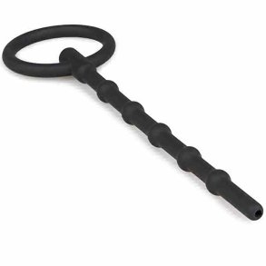 Sort Cum-Thru Penis Plug med Ring