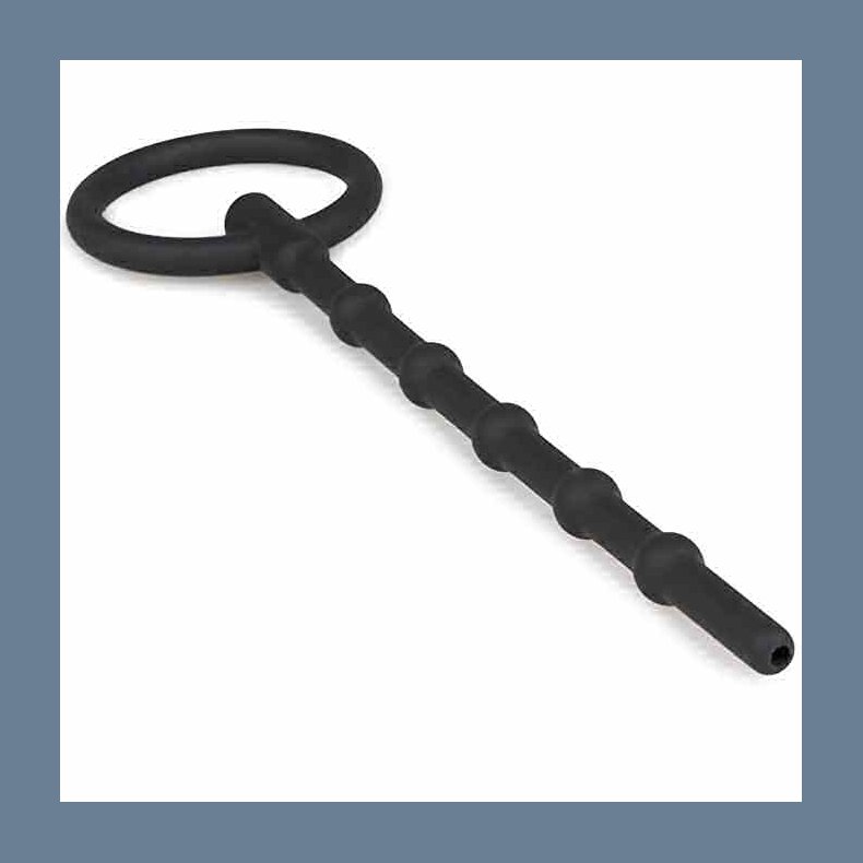 Sort Cum-Thru Penis Plug med Ring
