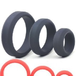Forbedret Silikone Triple Penis Ring St