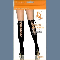 Sorte Selvsiddende Snre Strmper 2043