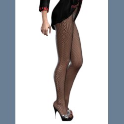 Sorte net strmpebukser med tern langs ben