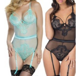 Blonde Teddy med Strmpebnd