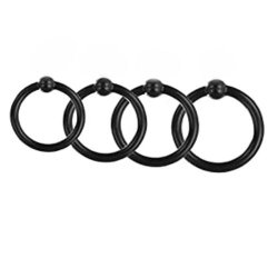 4 Stk Sort Silikone Penis Ring Kit