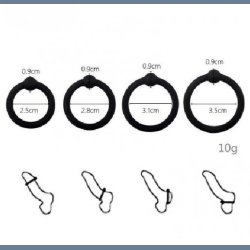 4 Stk Sort Silikone Penis Ring Kit