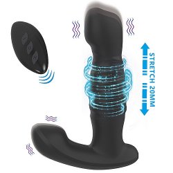 7 Speeds Remote Control Vibrating Anal Vibrator Prostate Massager with Thrusting Function